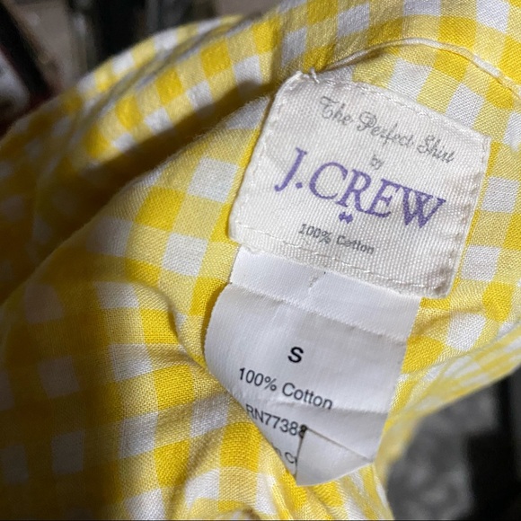 J Crew White Yellow Seersucker Button Down Shirt - Picture 4 of 4